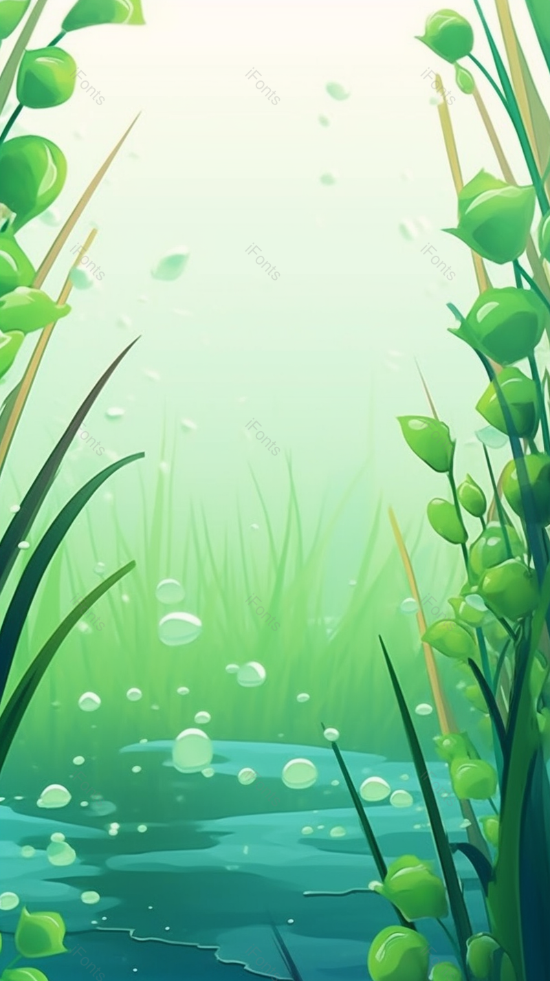绿色植物水草河底水下植物手绘插画背景,插画/手绘图,插画/手绘图库,插画/手绘图下载,插画/手绘